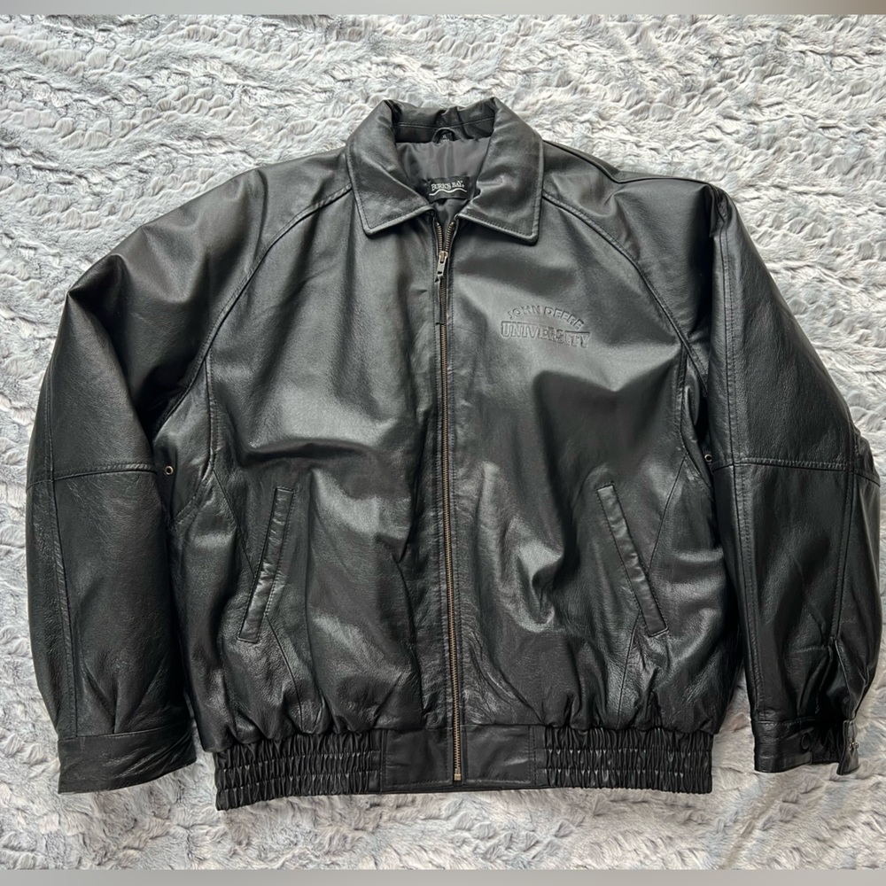 Men's Black Leather Jacket by Burks Bay